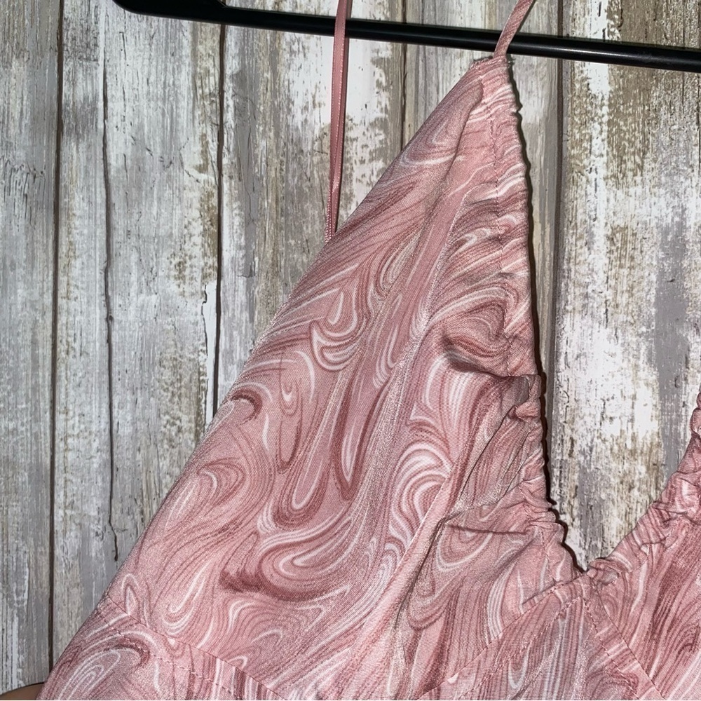 NWT Elodie Ruched Strappy Pink Halter Crop - Picture 5 of 10